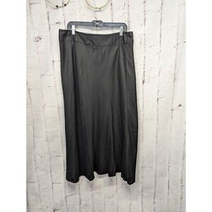 Charter Club 100% Linen Black‎ Flare Midi/Maxi Skirt Sz 14